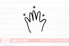 Cute Cartoon Hand Gestures Outline With Blink Star Product Image 1