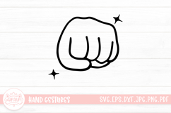 Cute Cartoon Hand Gestures Outline With Blink Star Product Image 1