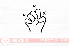 Cute Cartoon Hand Gestures Outline With Blink Star Product Image 1