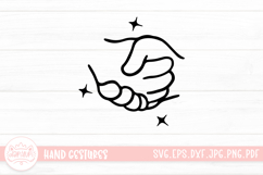 Cute Cartoon Hand Gestures Outline With Blink Star Product Image 1