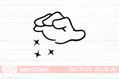 Cute Cartoon Hand Gestures Outline With Blink Star Product Image 1