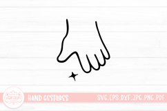 Cute Cartoon Hand Gestures Outline With Blink Star Product Image 1