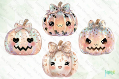 Kawaii Hologram Pumpkin Clipart Product Image 1