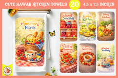 Cute Kawaii Kitchen Towels Bundle | 20 Summer Kitchen Towel Product Image 1