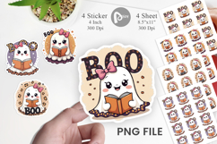 Kawaii Leopard Ghost Sticker Product Image 1