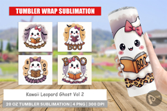 Kawaii Leopard Ghost Tumbler Product Image 1