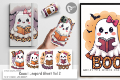 Kawaii Leopard Ghost Digital Paper Product Image 1