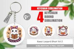 Kawaii Leopard Ghost Keychain Product Image 1