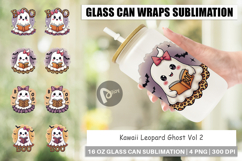 Kawaii Leopard Ghost Glass Can Product Image 1