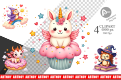 Kawaii Magic Critters Clipart Product Image 1