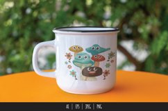 Cute and Happy Mushrooms Family Sublimation Design Product Image 1