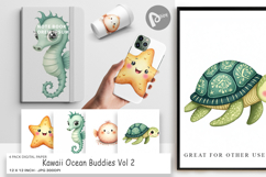 Kawaii Ocean Buddies Digital Paper Product Image 1