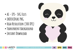 Cute animal panda clipart