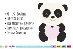 Cute animal panda clipart