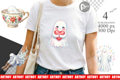 Kawaii Pastel Sleepy Ghost Sublimation Product Image 1