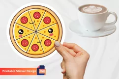 Kawaii Pizza Sticker, Pizza Lover Sticker, Foodie Sticker Product Image 1
