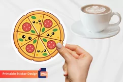 Kawaii Pizza Sticker, Pizza Lover Sticker, Foodie Sticker Product Image 1