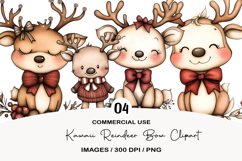 Kawaii Reindeer Bow Clipart Product Image 1