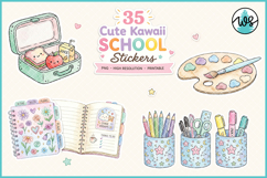Kawaii School Journal Scrapbook Stickers PNG Printable Product Image 5