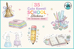 Kawaii School Journal Scrapbook Stickers PNG Printable Product Image 6