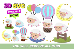 Sheep Kawaii 3D SVG Product Image 1