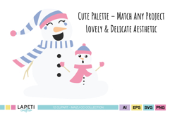 Snowman clipart pack with winter accessories