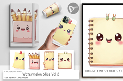 Digital Paper Kawaii Stationery Product Image 1