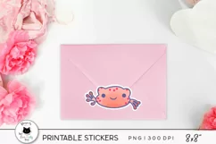 frog sticker on a pink envelope