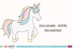 Magical pastel unicorn jumping and smiling