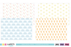 kawaii a4 digital backgrounds with rainbows