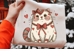 Kawaii Whimsical Valentine Cat PNG Product Image 2