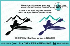 Kayak Girl SVG, Kayak SVG, Kayak Logo SVG, Mountains SVG Product Image 5