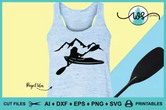 Kayak Girl SVG, Kayak SVG, Kayak Logo SVG, Mountains SVG Product Image 2