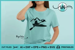 Kayak Girl SVG, Kayak SVG, Kayak Logo SVG, Mountains SVG Product Image 3