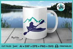 Kayak Girl SVG, Kayak SVG, Kayak Logo SVG, Mountains SVG Product Image 4