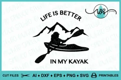 Kayak Logo SVG, Kayak Saying, Life is Better, Kayak Woman Product Image 1