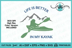 Kayak Logo SVG, Kayak Saying, Life is Better, Kayak Woman Product Image 2