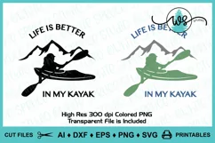 Kayak Logo SVG, Kayak Saying, Life is Better, Kayak Woman Product Image 3
