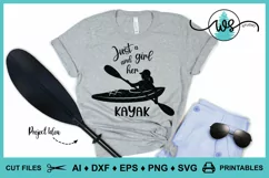 Kayak Logo SVG, Just a Girl, Kayak Silhouette, Woman Kayak Product Image 9