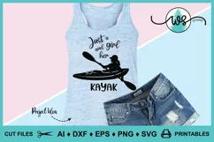 Kayak Logo SVG, Just a Girl, Kayak Silhouette, Woman Kayak Product Image 3
