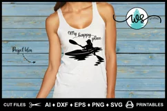 Kayak Logo SVG, Happy Place, Kayak Silhouette, Woman Kayak Product Image 4