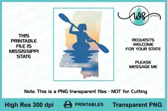 Kayak Woman Mississippi Print, Kayak Sublimation, Kayak PNG Product Image 2