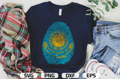 Kazakhstan SVG, Kazakhstan Flag Fingerprint, SVG PNG DXF EPS Product Image 1
