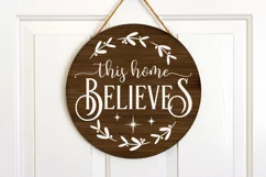 Christmas svg farmhouse sign This Home Believes, pillow svg Product Image 2