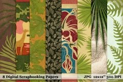Safari Adventure Printable Foliage Design Scrapbook Paper Product Image 4