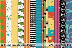 12 Design Scrapbooking Papers from the School Collection Product Image 1