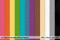 12 Solid Scrapbooking Papers from the School Collection Product Image 1