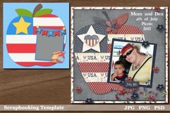 Apple Shaped Flag for 4th of July Scrapbooking Layout Product Image 1