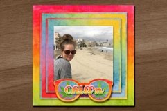 Hippy Rainbow Water Color Digital Scrapbooking Paper Product Image 2