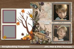 Fall Fab 8 Digital Scrapbooking Page Layout Template Product Image 1